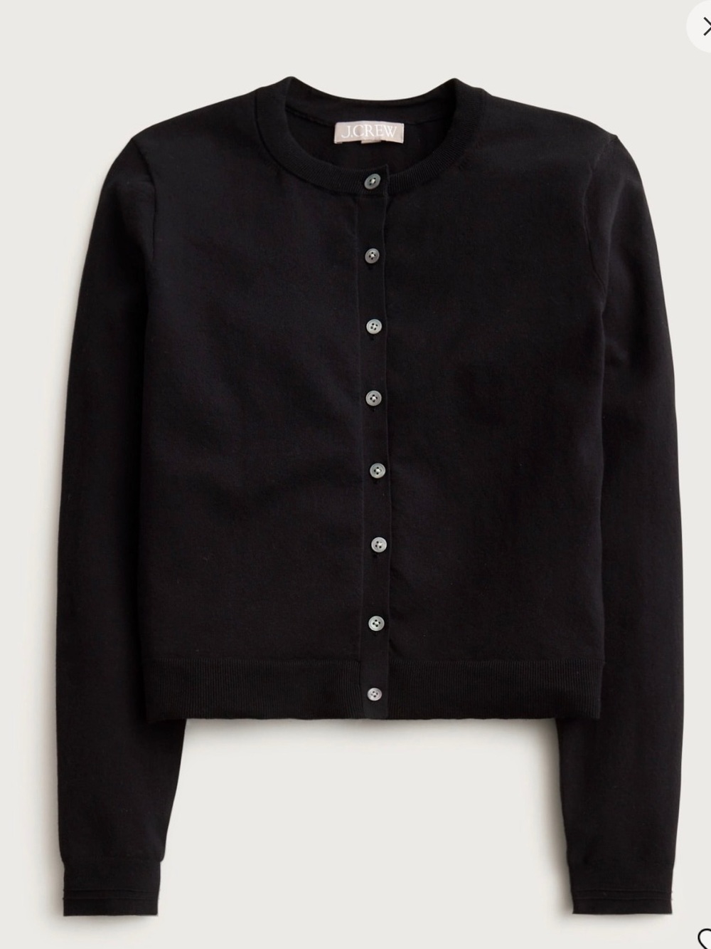 J.Crew Jackie Cardigan in Premium Ultra-Fine Cotton | Black | Medium